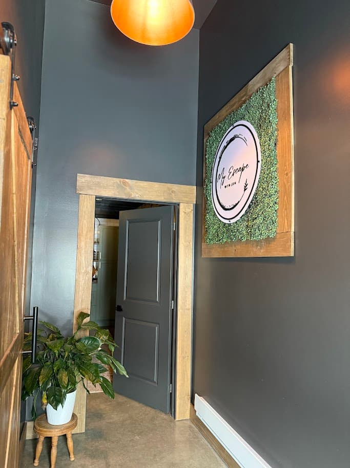 Entry hallway with the My Escape sign