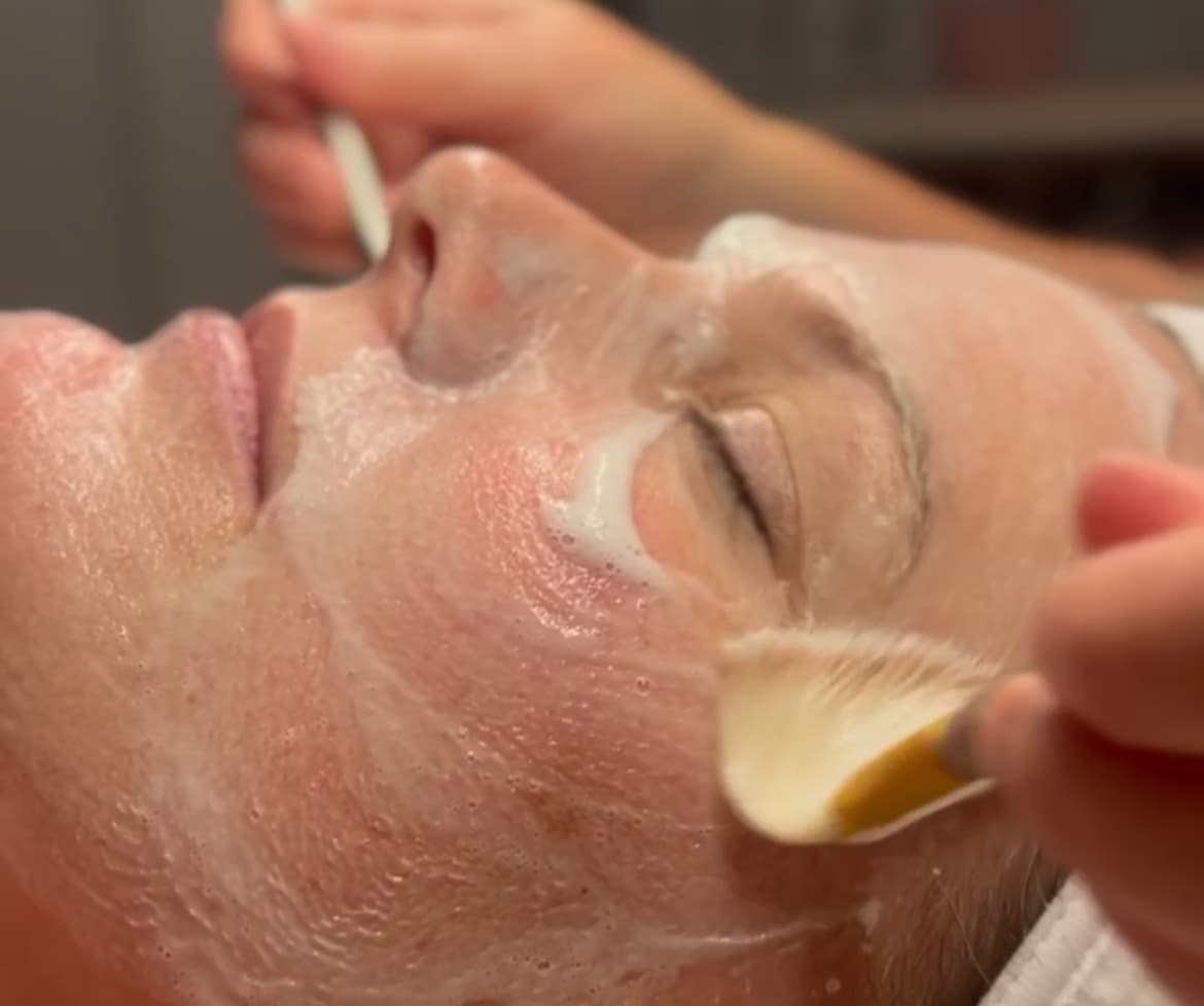 Facial mask application at My Escape