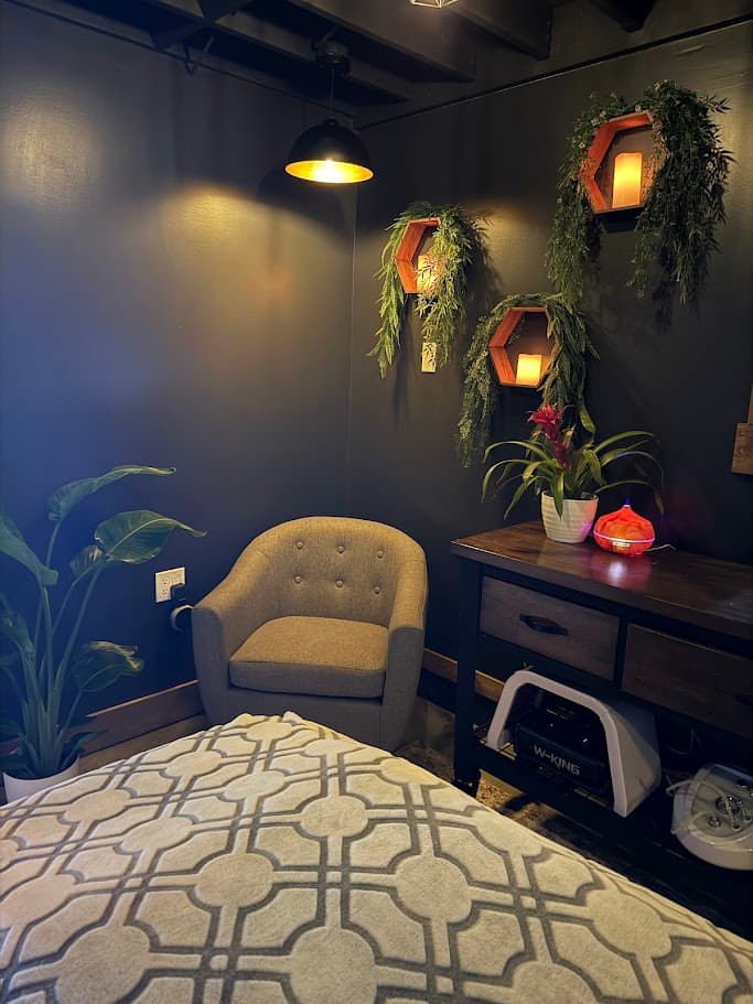 Candlelit corner of the service room